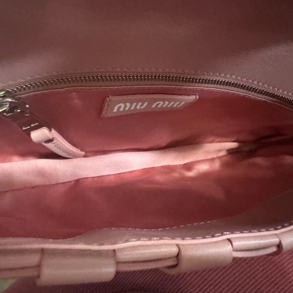 Miu Miu Pink Woven Leather Clutch - Picture 5 of 13